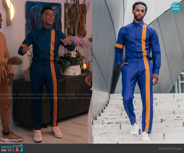 WornOnTV: Will's blue shirt and pants with orange stripe on Bel