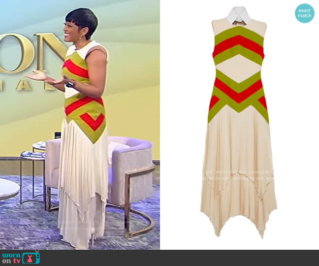 Gucci Chevron Vintage Web Dress worn by Tamron Hall on Tamron Hall Show
