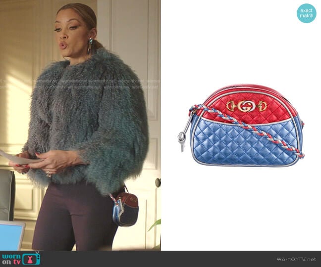 Gucci Trapuntata Camera Shoulder Bag worn by Dominique Deveraux (Michael Michele) on Dynasty
