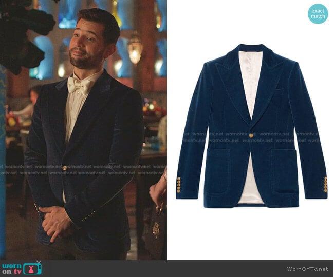 Gucci Velvet Formal Jacket worn by Sam Flores (Rafael de la Fuente) on Dynasty