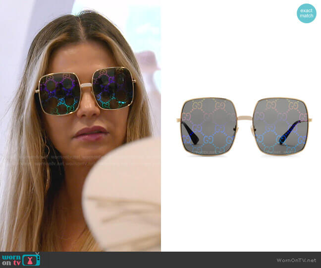 Gucci Rectangular-Frame Sunglasses worn by Adriana de Moura (Adriana de Moura) on The Real Housewives of Miami