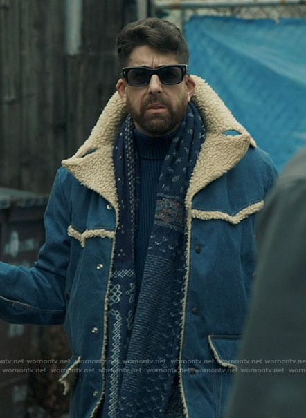 Harry’s denim and sherpa jacket on The Equalizer