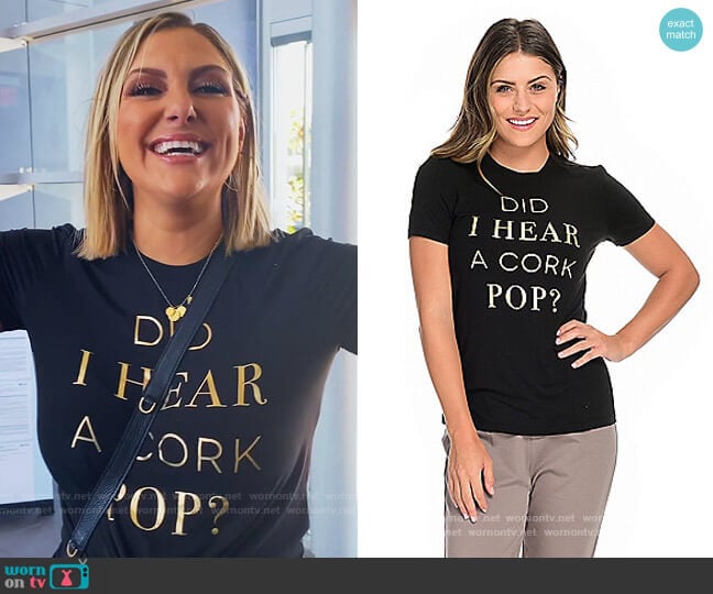 Heather's Closet Closet Stretch Foil Slogan Graphic T-Shirt worn by Gina Kirschenheiter on The Real Housewives of Orange County