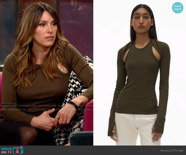 Helmut Lang Double Rib Tee Set worn by Chloe Mitchell (Elizabeth Hendrickson) on The Young and the Restless