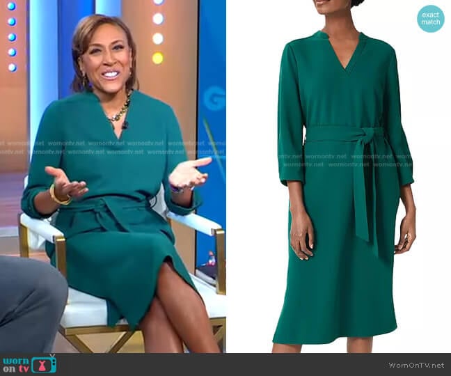 Hobbs London Kirsty Belted Dress worn by Robin Roberts on Good Morning America
