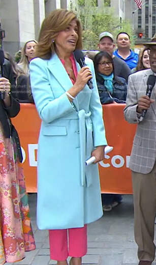 Hoda’s aqua blue coat on Today