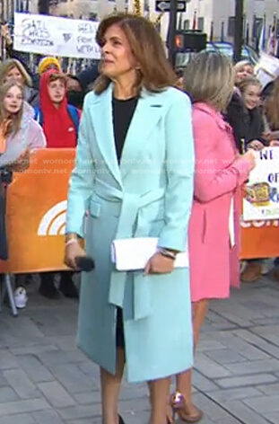 Hoda’s aqua blue coat on Today