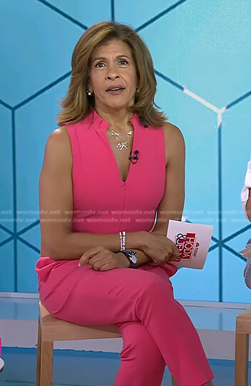 Hoda’s pink zip-front jumpsuit on Today