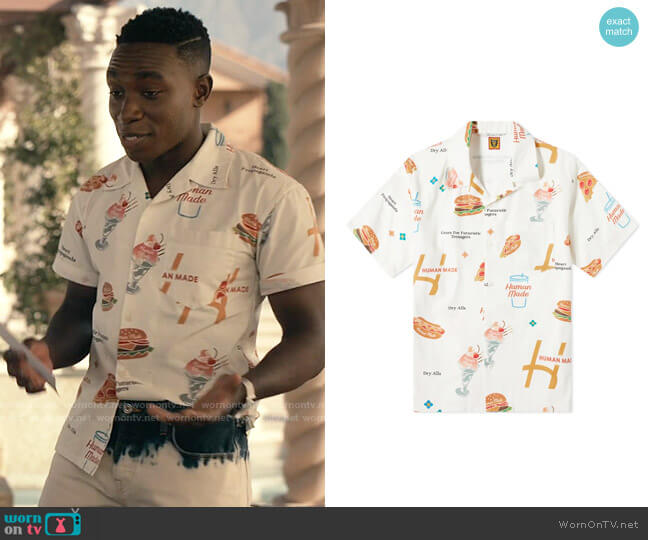 Human Made Junk Food Vacation Shirt worn by Carlton Banks (Olly Sholotan) on Bel-Air