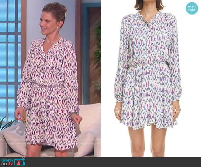 Isabel Marant Etoile Amandine Print Long Sleeve Dress worn by Natalie Morales on The Talk