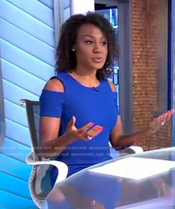 Janai’s blue cold-shoulder dress on Good Morning America