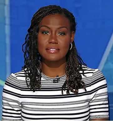 Janai’s asymmetric striped dress on Good Morning America