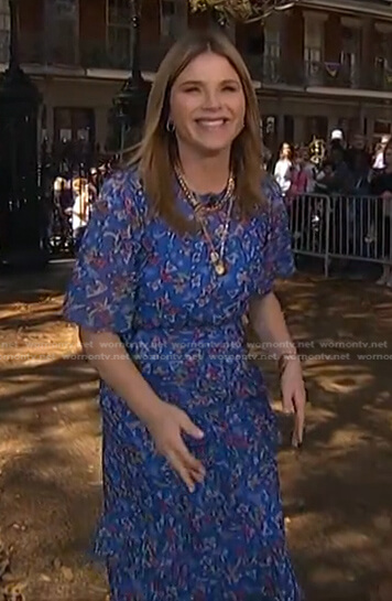 Jenna’s blue floral midi dress on Today