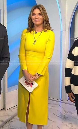 Jenna’s yellow front slit dress on Today