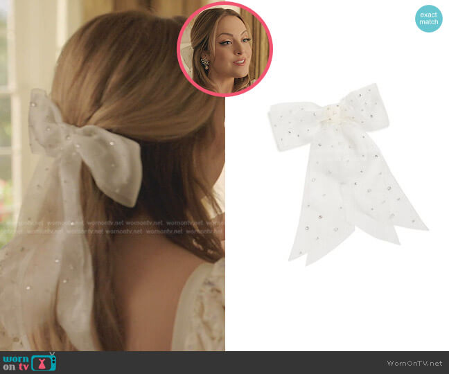 Jennifer Behr Harlow Bow Barrette worn by Fallon Carrington (Elizabeth Gillies) on Dynasty