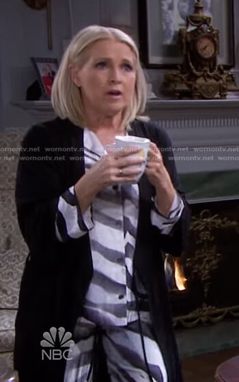 Jennifer’s zebra print pajamas on Days of our Lives