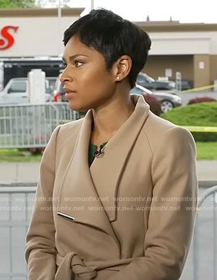 Jericka Duncan’s camel coat on CBS Mornings