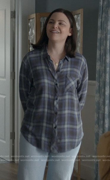 Jodie’s grey plaid shirt on Pivoting