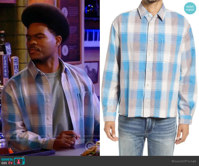 John Elliott Hemi Shirt in Point Sur Check worn by Carter (Julian Gant) on Call Me Kat