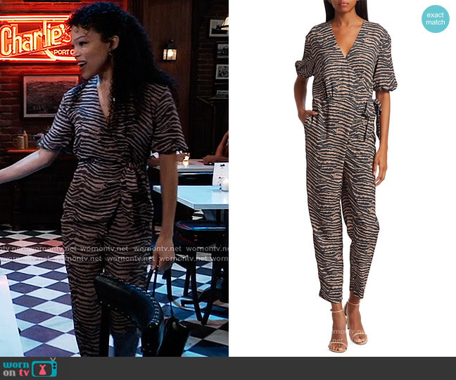 Joie Prisha Jumpsuit worn by Portia Robinson (Brook Kerr) on General Hospital