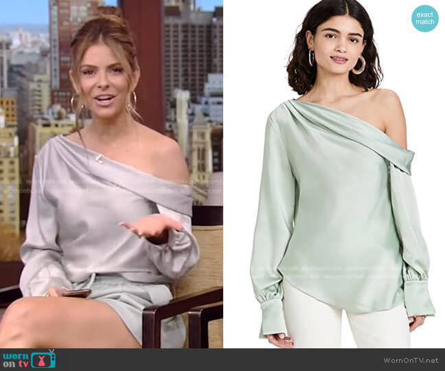 Jonathan Simkhai Alice Classic Woven One Shoulder Top in Lichen