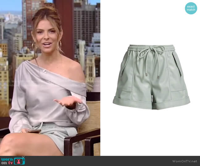 Jonathan Simkhai Doah Faux Leather Drawstring Shorts in Lichen