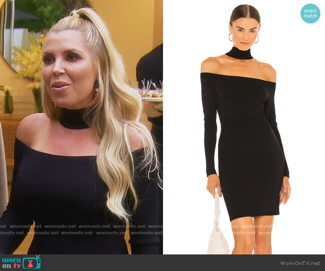 Jonathan Simkhai Juliana Knit Basics Off Shoulder Dress worn by Dr. Jen Armstrong on The Real Housewives of Orange County