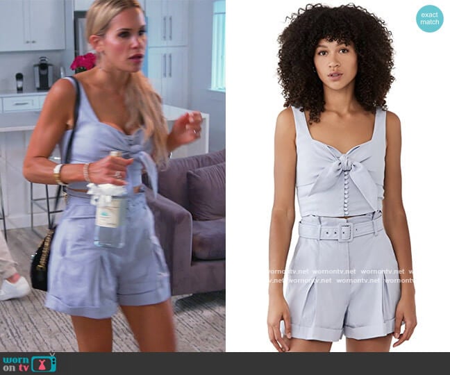 Jonathan Simkhai Layla Linen Top worn by Jackie Goldschneider on The Real Housewives of New Jersey