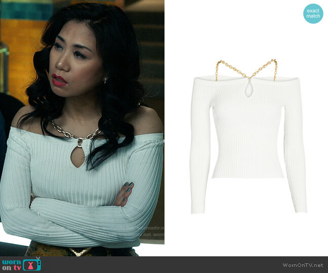 Jonathan Simkhai Quinn Chain Detail Top worn by Melody Bayani (Liza Lapira) on The Equalizer