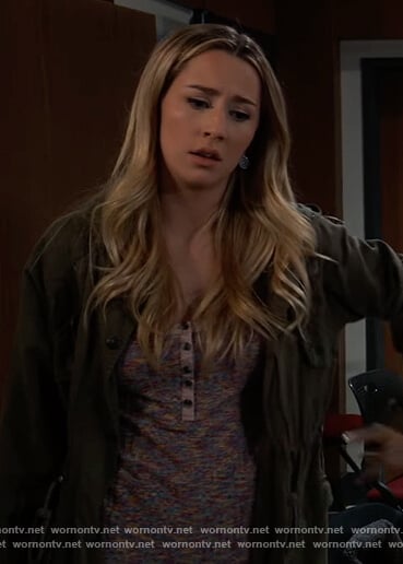 Josslyn’s marled henley sweater on General Hospital
