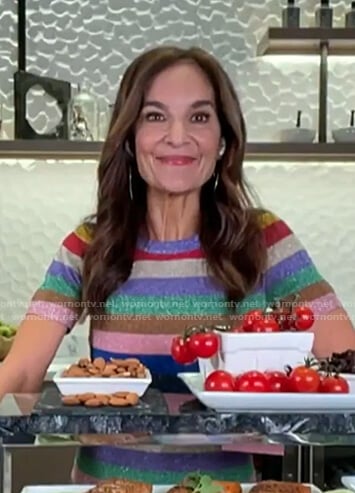 Joy Bauer’s metallic striped top on Today