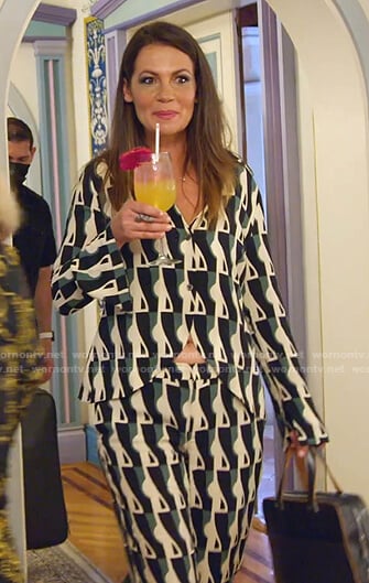 Julia’s geometric print jacket and pants on The Real Housewives of Miami