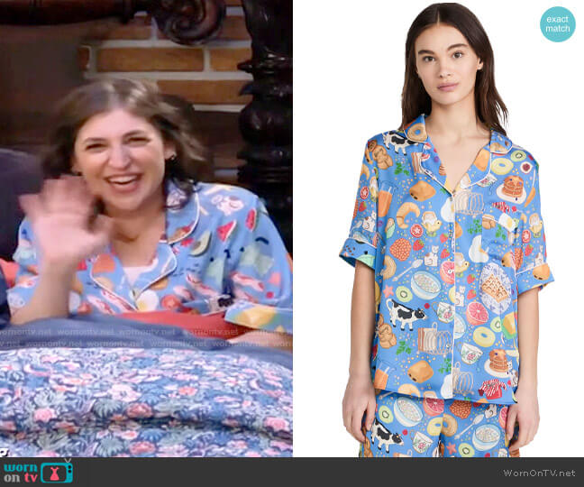 Karen Mabon Breakfast PJ Set worn by Kat Silver (Mayim Bialik) on Call Me Kat