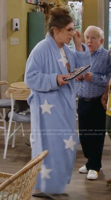 Kat’s blue star and moon robe on Call Me Kat