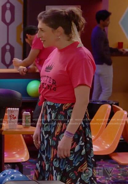 Kat’s cactus print skirt on Call Me Kat