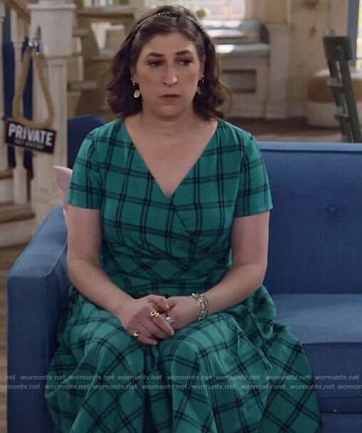 Kat’s green plaid dress on Call Me Kat