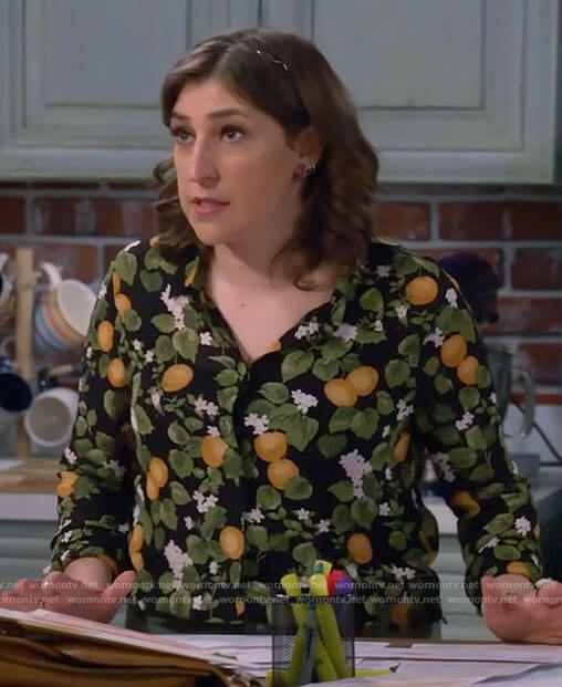 Kat’s fruit tree print shirt on Call Me Kat