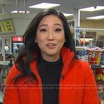 Kathy’s red zip front jacket coat on Today