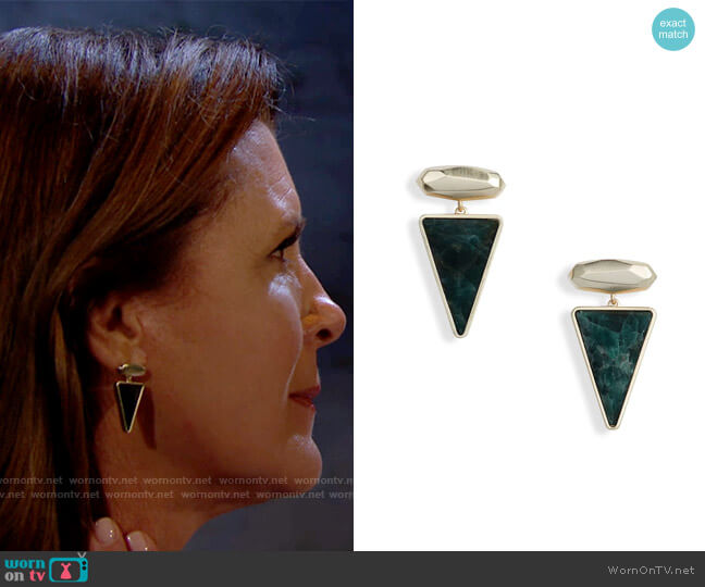 Kendra Scott Vivian Drop Earrings worn by Sheila Carter (Kimberlin Brown) on The Bold and the Beautiful