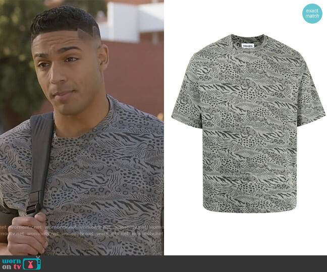 Kenzo All-Over Animal Print T-Shirt worn by Jordan Baker (Michael Evans Behling) on All American