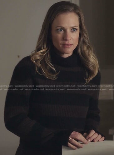 Kira’s black and brown striped sweater on 9-1-1