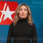 Kit’s black button cuff turtleneck sweater on Access Hollywood