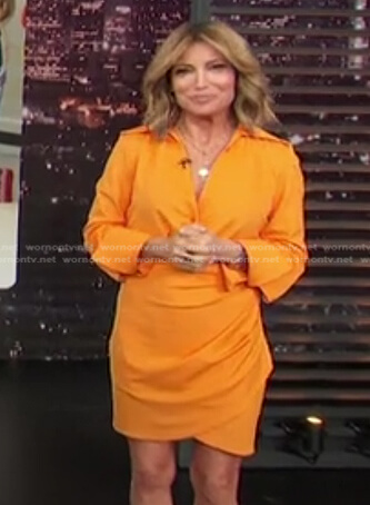 Kit’s orange shirtdress on Access Hollywood