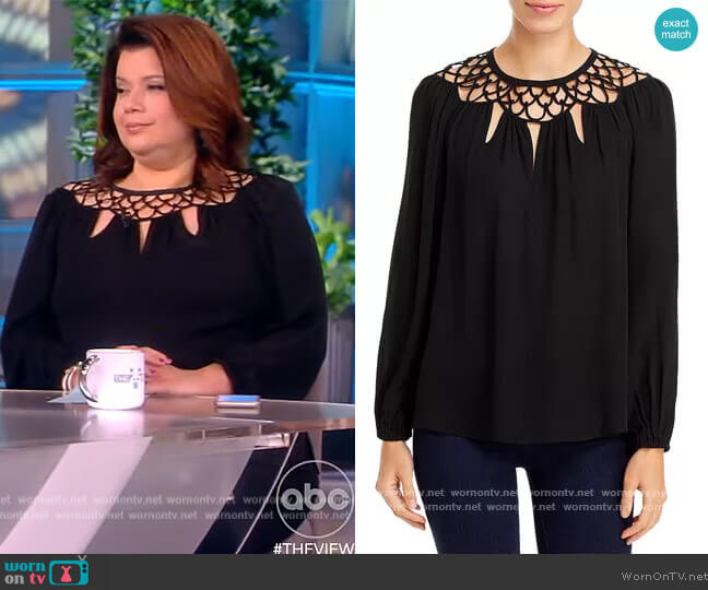 Kobi Halperin Tereza Net Detail Top worn by Ana Navarro on The View