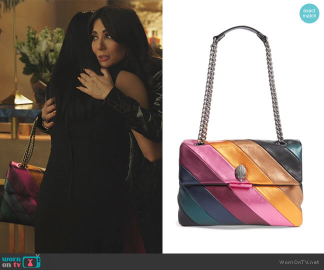 Kurt Geiger London Soho Metallic Large Bag worn by Hermione Lodge (Marisol Nichols) on Riverdale