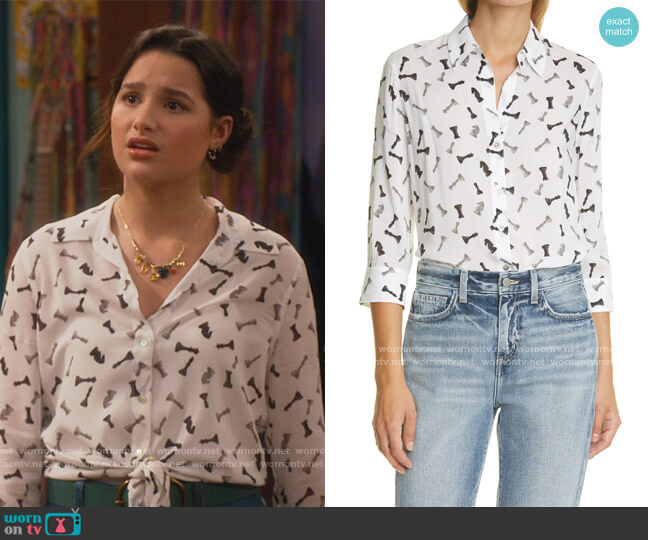 L'Agence Camille Blouse worn by Lex (Jules LeBlanc) on Side Hustle