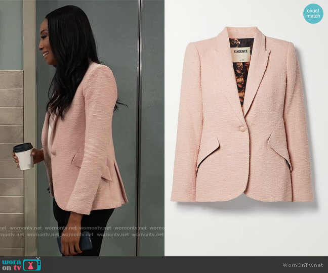 L'Agence Chamberlain Single-Button Blazer worn by Jordan Ashford (Tanisha Harper) on General Hospital