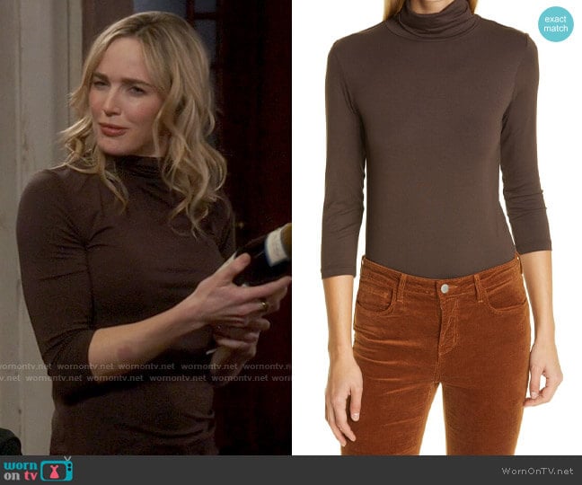 L'Agence Aja Turtleneck in Espresso worn by Sara Lance (Caity Lotz) on Legends of Tomorrow