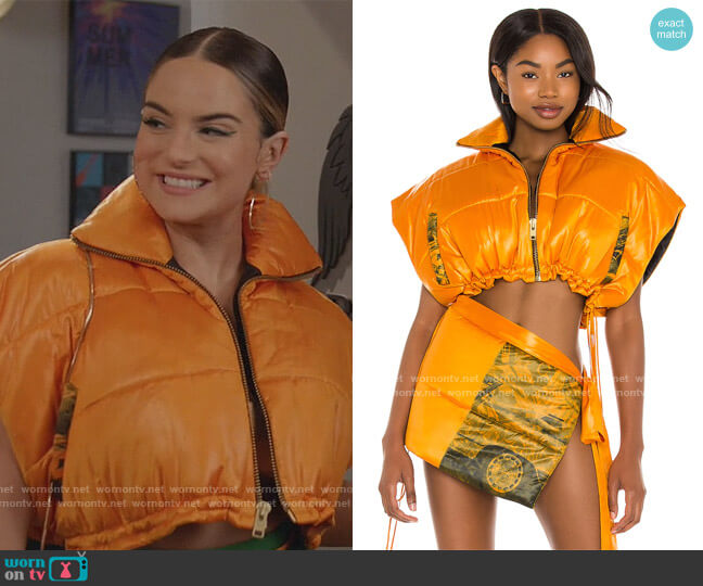 LaQuan Smith Cropped Puffer Vest