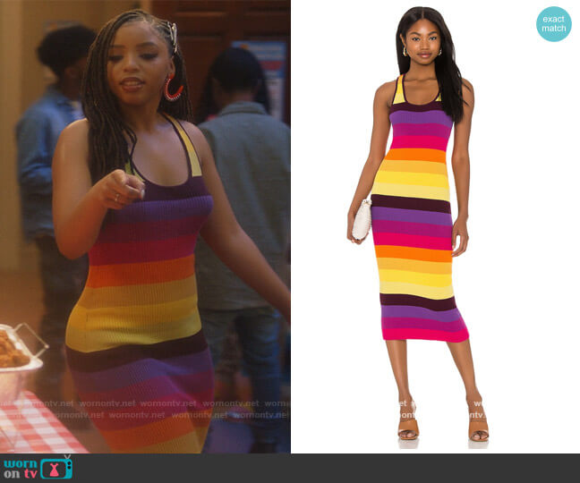 Le Superbe Ribbed Dress worn by Jazlyn Forster (Chloe Bailey) on Grown-ish